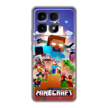 Силиконовый чехол на Xiaomi Redmi K70 Ultra с принтом Майнкрафт Minecraft Силиконовый чехол на Xiaomi Redmi K70 Ultra с принтом Майнкрафт Minecraft
