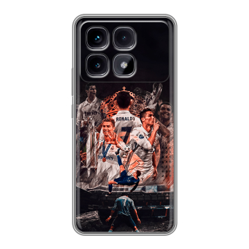 Силиконовый чехол на Xiaomi Redmi K70 Ultra с принтом Реал Роналдо Real Ronaldo Силиконовый чехол на Xiaomi Redmi K70 Ultra с принтом Реал Роналдо Real Ronaldo