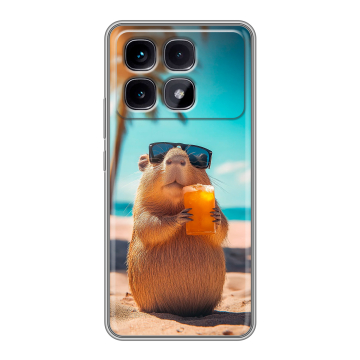 Силиконовый чехол на Xiaomi Redmi K70 Ultra с принтом Капибара Силиконовый чехол на Xiaomi Redmi K70 Ultra с принтом Капибара