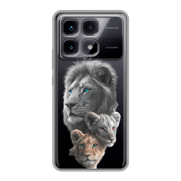 Силиконовый чехол на Xiaomi Redmi K70 Ultra с принтом Львы