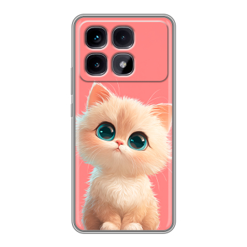 Силиконовый чехол на Xiaomi Redmi K70 Ultra с принтом Розовый котенок