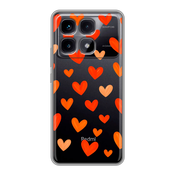 Силиконовый чехол на Xiaomi Redmi K70 Ultra с принтом Сердечки