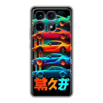 Силиконовый чехол на Xiaomi Redmi K70 Ultra с принтом машины тачки