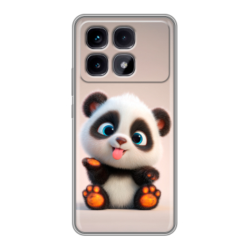 Силиконовый чехол на Xiaomi Redmi K70 Ultra с принтом милая панда Силиконовый чехол на Xiaomi Redmi K70 Ultra с принтом милая панда