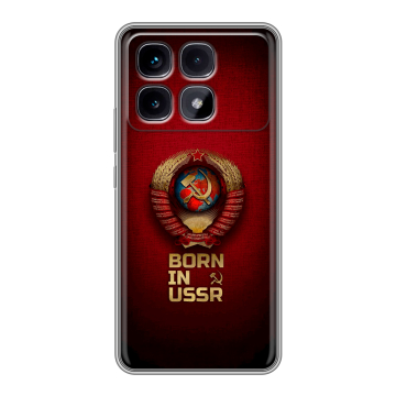 Силиконовый чехол на Xiaomi Redmi K70 Ultra с принтом Флаг Герб СССР