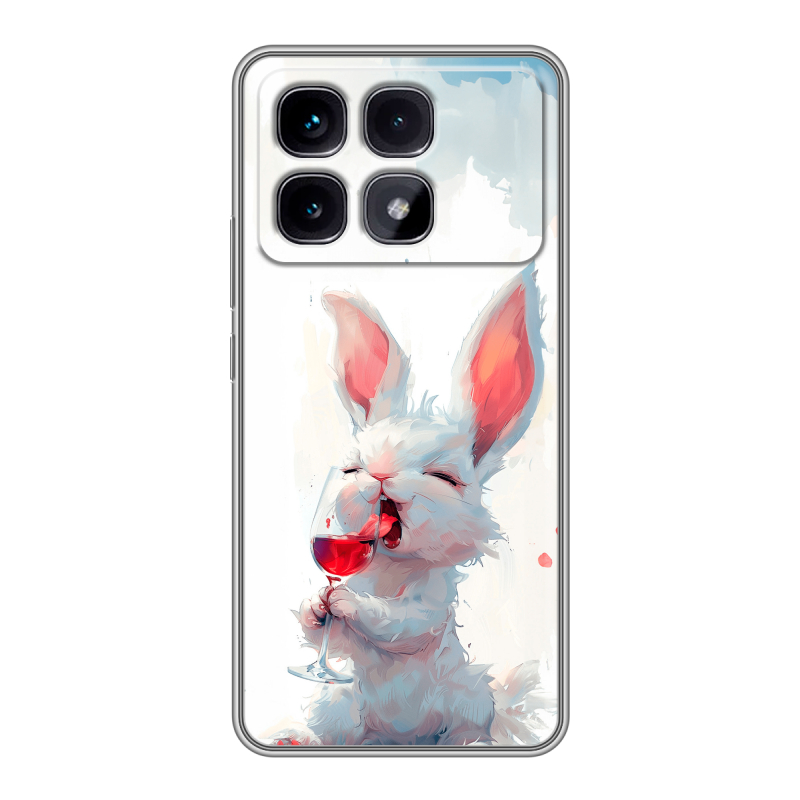 Силиконовый чехол на Xiaomi Redmi K70 Ultra с принтом кролик зайчик Силиконовый чехол на Xiaomi Redmi K70 Ultra с принтом кролик зайчик