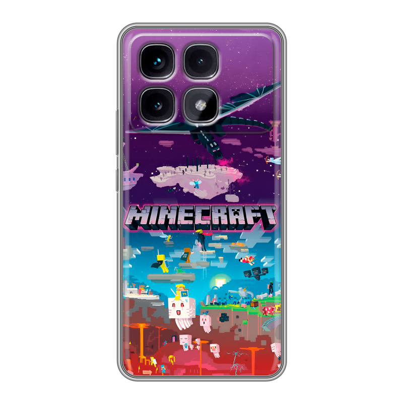 Силиконовый чехол на Xiaomi Redmi K70 Ultra с принтом Майнкрафт Minecraft Силиконовый чехол на Xiaomi Redmi K70 Ultra с принтом Майнкрафт Minecraft