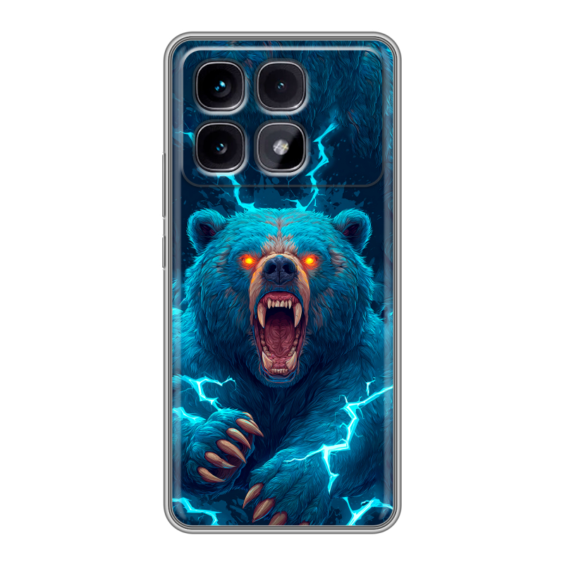 Силиконовый чехол на Xiaomi Redmi K70 Ultra с принтом Медведь Силиконовый чехол на Xiaomi Redmi K70 Ultra с принтом Медведь