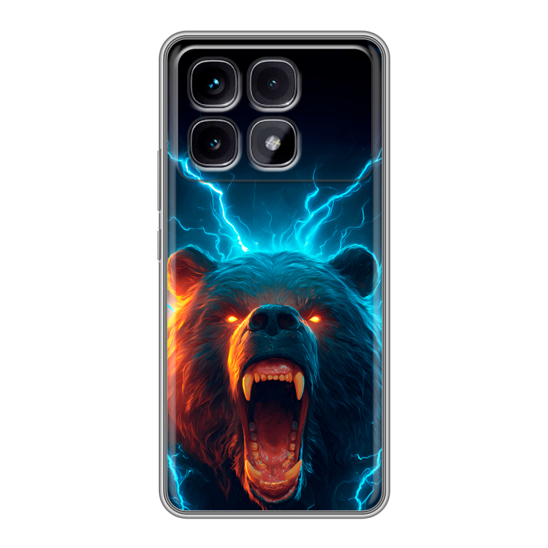 Силиконовый чехол на Xiaomi Redmi K70 Ultra с принтом Медведь Силиконовый чехол на Xiaomi Redmi K70 Ultra с принтом Медведь