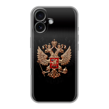 Силиконовый чехол на Iphone 16 с принтом Герб России Силиконовый чехол на Iphone 16 с принтом Герб России