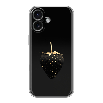 Силиконовый чехол на Iphone 16 с принтом Черная клубника Силиконовый чехол на Iphone 16 с принтом Черная клубника