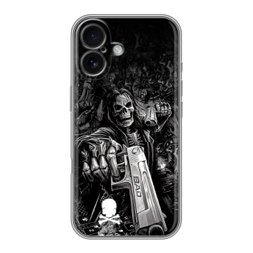 Силиконовый чехол на Iphone 16 с принтом Скелет Силиконовый чехол на Iphone 16 с принтом Скелет
