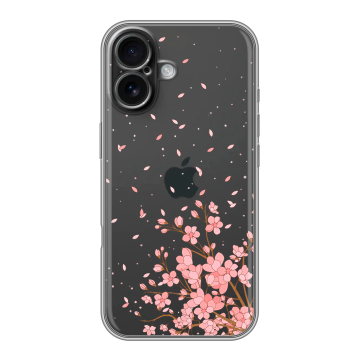 Силиконовый чехол на Iphone 16 с принтом Ветка сакуры Силиконовый чехол на Iphone 16 с принтом Ветка сакуры