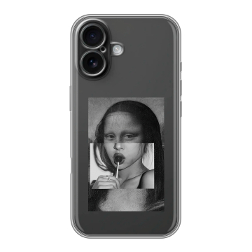Силиконовый чехол на Iphone 16 с принтом Мона Лиза Силиконовый чехол на Iphone 16 с принтом Мона Лиза