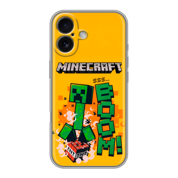 Силиконовый чехол на Iphone 16 с принтом Майнкрафт Minecraft Силиконовый чехол на Iphone 16 с принтом Майнкрафт Minecraft