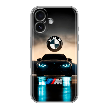 Силиконовый чехол на Iphone 16 с принтом БМВ BMW Силиконовый чехол на Iphone 16 с принтом БМВ BMW