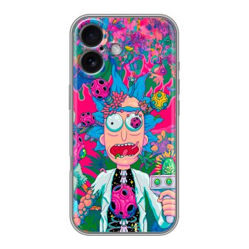 Силиконовый чехол на Iphone 16 с принтом Рик и Морти Rick Morty Силиконовый чехол на Iphone 16 с принтом Рик и Морти Rick Morty