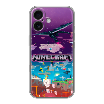 Силиконовый чехол на Iphone 16 с принтом Майнкрафт Minecraft Силиконовый чехол на Iphone 16 с принтом Майнкрафт Minecraft