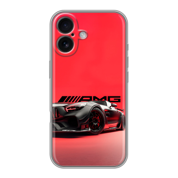 Силиконовый чехол на Iphone 16 с принтом Мерседес Mercedes AMG