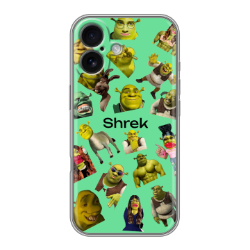 Силиконовый чехол на Iphone 16 с принтом Шрек Shrek