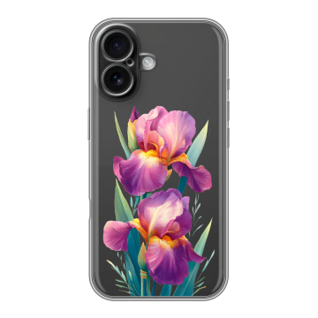 Силиконовый чехол на Iphone 16 с принтом Цветы орхидеи