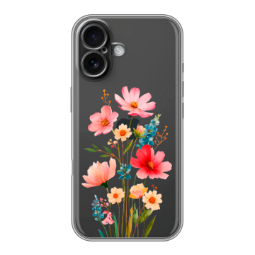 Силиконовый чехол на Iphone 16 с принтом Цветы