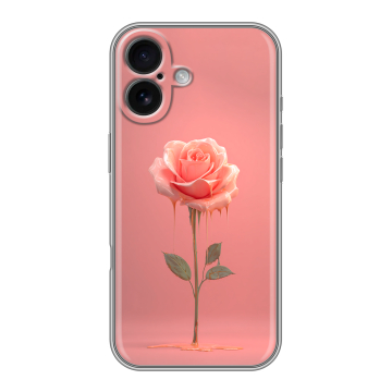 Силиконовый чехол на Iphone 16 с принтом Розовая роза