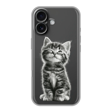 Силиконовый чехол на Iphone 16 с принтом Котенок Силиконовый чехол на Iphone 16 с принтом Котенок