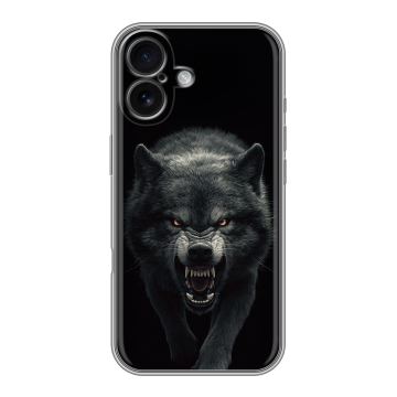 Силиконовый чехол на Iphone 16 с принтом Волк Силиконовый чехол на Iphone 16 с принтом Волк