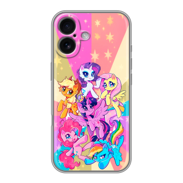 Силиконовый чехол на Iphone 16 с принтом My little pony Дружба чудо Силиконовый чехол на Iphone 16 с принтом My little pony Дружба чудо