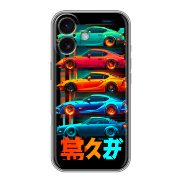 Силиконовый чехол на Iphone 16 с принтом машины тачки