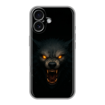 Силиконовый чехол на Iphone 16 с принтом Волк