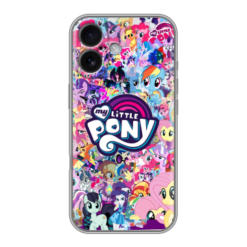 Силиконовый чехол на Iphone 16 с принтом My little pony Дружба чудо Силиконовый чехол на Iphone 16 с принтом My little pony Дружба чудо