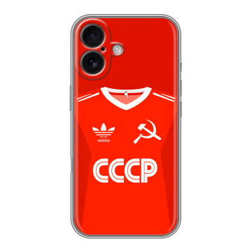 Силиконовый чехол на Iphone 16 с принтом Флаг Герб СССР