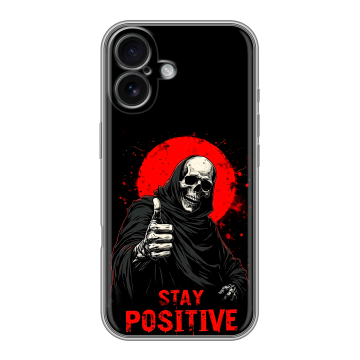 Силиконовый чехол на Iphone 16 с принтом смешной скелет