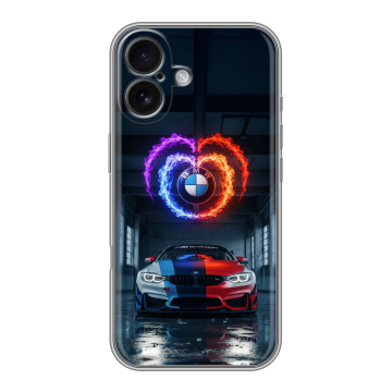 Силиконовый чехол на Iphone 16 с принтом BMW БМВ Силиконовый чехол на Iphone 16 с принтом BMW БМВ