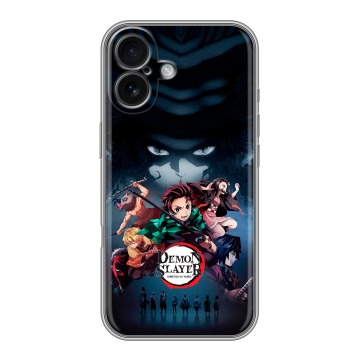 Силиконовый чехол на Iphone 16 с принтом Demon Slayer Клинок рассекающий демонов Силиконовый чехол на Iphone 16 с принтом Demon Slayer Клинок рассекающий демонов