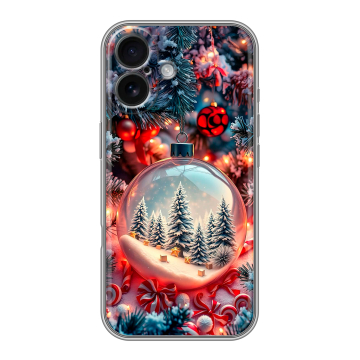 Силиконовый чехол на Iphone 16 с принтом Новый год