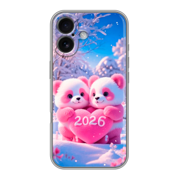 Силиконовый чехол на Iphone 16 с принтом Новый год