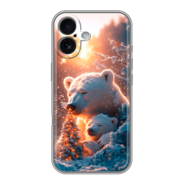 Силиконовый чехол на Iphone 16 с принтом Новый год Силиконовый чехол на Iphone 16 с принтом Новый год