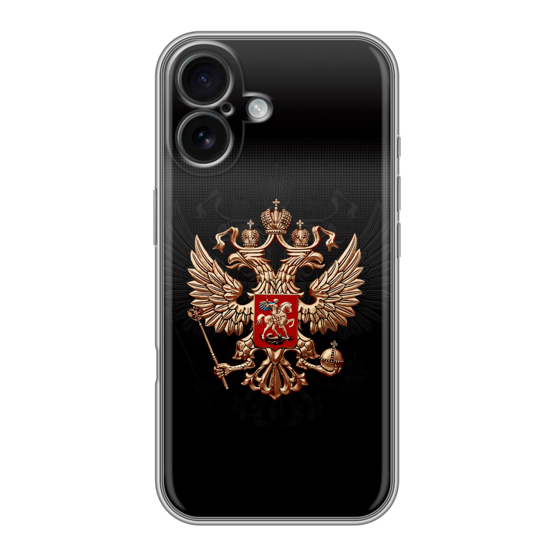 Силиконовый чехол на Iphone 16 с принтом Герб России Силиконовый чехол на Iphone 16 с принтом Герб России