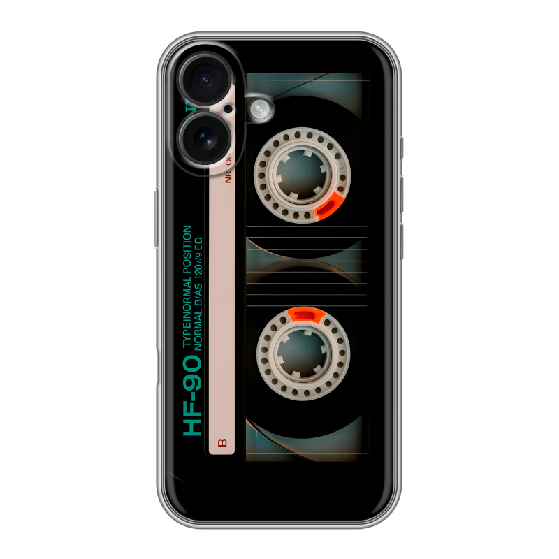 Силиконовый чехол на Iphone 16 с принтом Кассета Силиконовый чехол на Iphone 16 с принтом Кассета