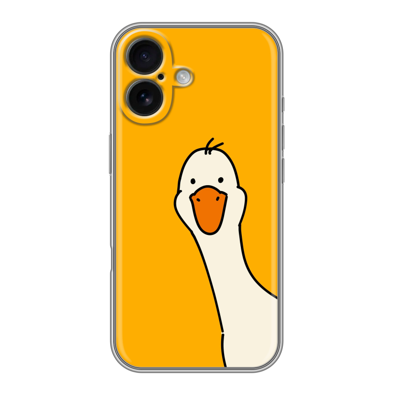 Силиконовый чехол на Iphone 16 с принтом Утка Силиконовый чехол на Iphone 16 с принтом Утка