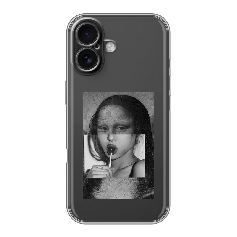 Силиконовый чехол на Iphone 16 с принтом Мона Лиза Силиконовый чехол на Iphone 16 с принтом Мона Лиза