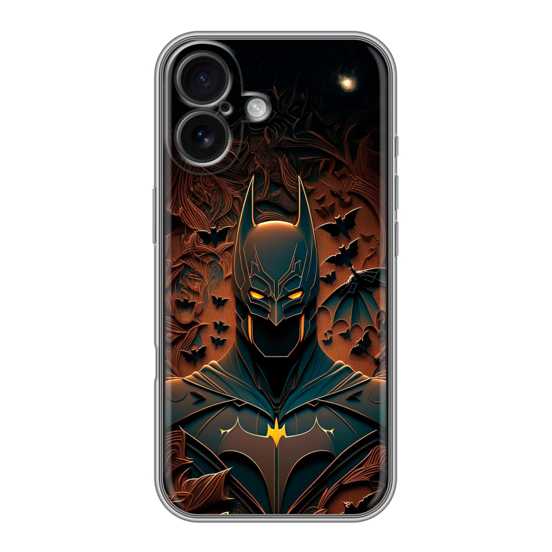 Силиконовый чехол на Iphone 16 с принтом Batman Бэтмен Силиконовый чехол на Iphone 16 с принтом Batman Бэтмен
