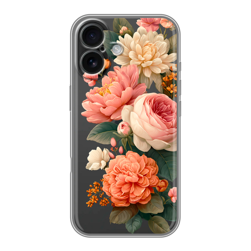 Силиконовый чехол на Iphone 16 с принтом цветы Силиконовый чехол на Iphone 16 с принтом цветы