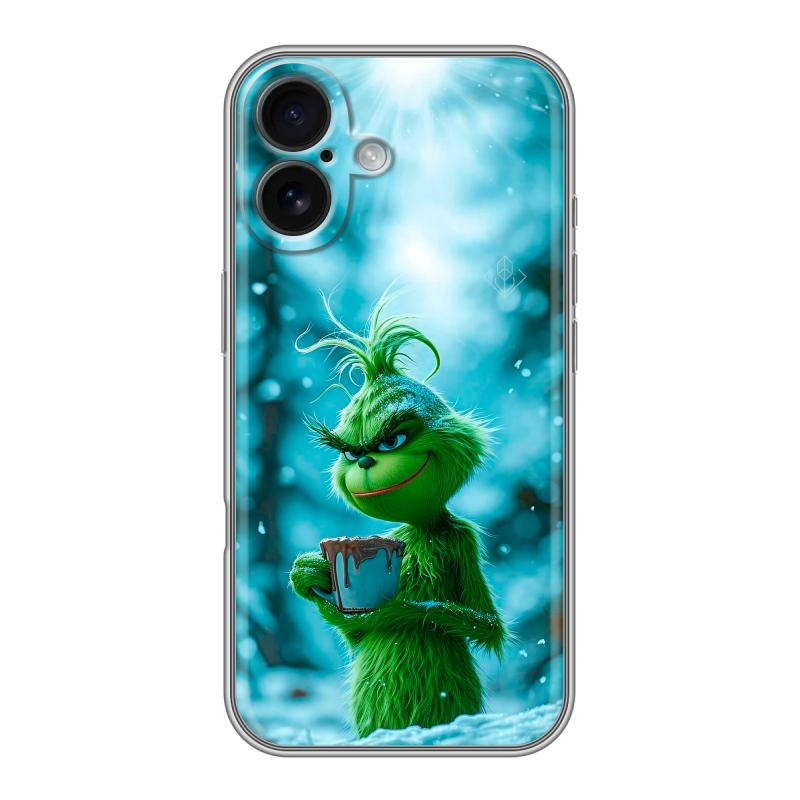Силиконовый чехол на Iphone 16 с принтом Новый год гринч Силиконовый чехол на Iphone 16 с принтом Новый год гринч
