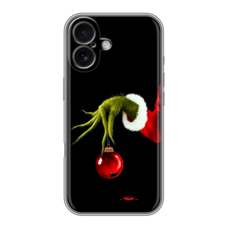 Силиконовый чехол на Iphone 16 с принтом Новый год Гринч Силиконовый чехол на Iphone 16 с принтом Новый год Гринч