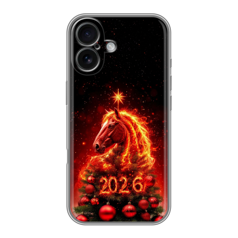 Силиконовый чехол на Iphone 16 с принтом Новый год Силиконовый чехол на Iphone 16 с принтом Новый год