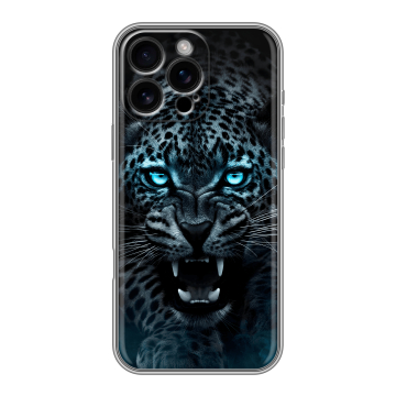 Силиконовый чехол на Iphone 16 Pro Max с принтом Темный леопард Силиконовый чехол на Iphone 16 Pro Max с принтом Темный леопард